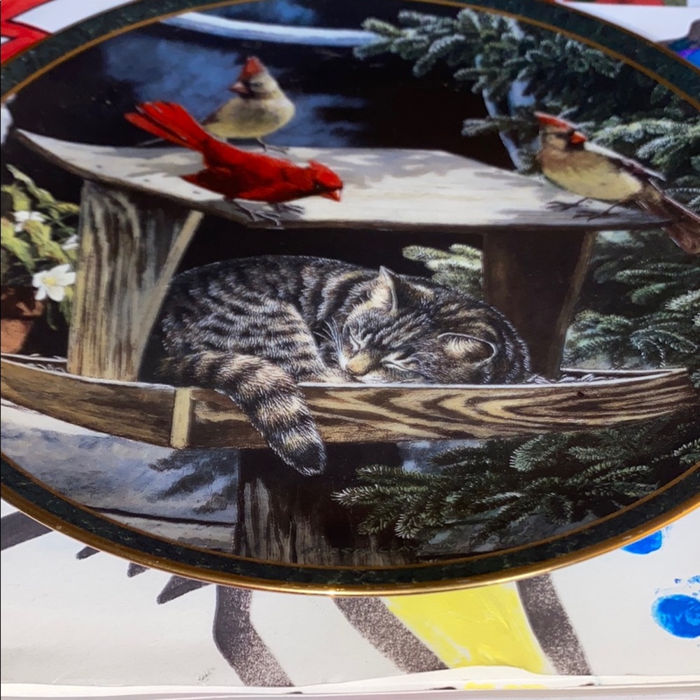 Charming Cat and Birds limited edition of Cat Nap , Persis Weirs